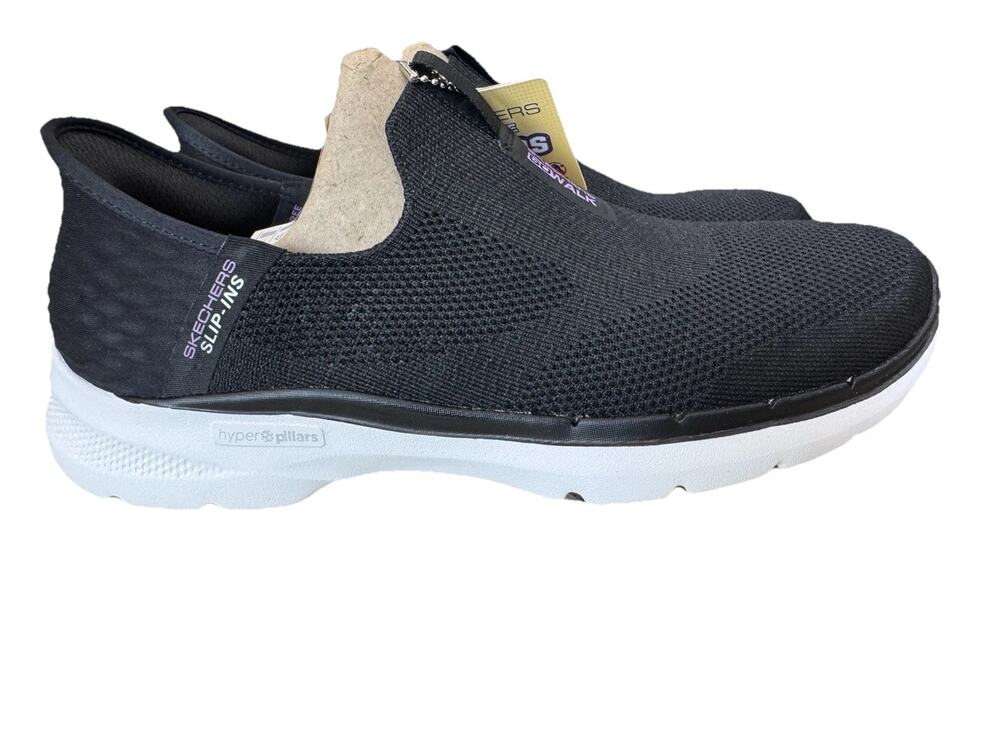 Skechers Slip-Ins Go Walk 6 Fabulous View Women's 9.5 Black Lavender NEW in box